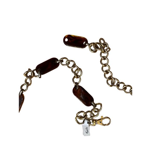 Vintage Chain Belt Gold Chain and Tortoise Shell Plastic Links - Picture 4 of 6